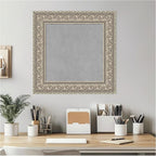 Amanti Art Silver Framed Magnetic Board 23x23 Small Vision Board for use with Magnets, 100% Metal Sheet to Display Items as Office Decor or for Home Organization in mudroom, Kitchen or Kids Room