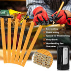 Honoson 200 Pcs Flat Construction Pencils with Printed Ruler Wood Graphite 2 Pcs Carpenter Pencil Sharpener for Woodworking Marking Tool(Wood)