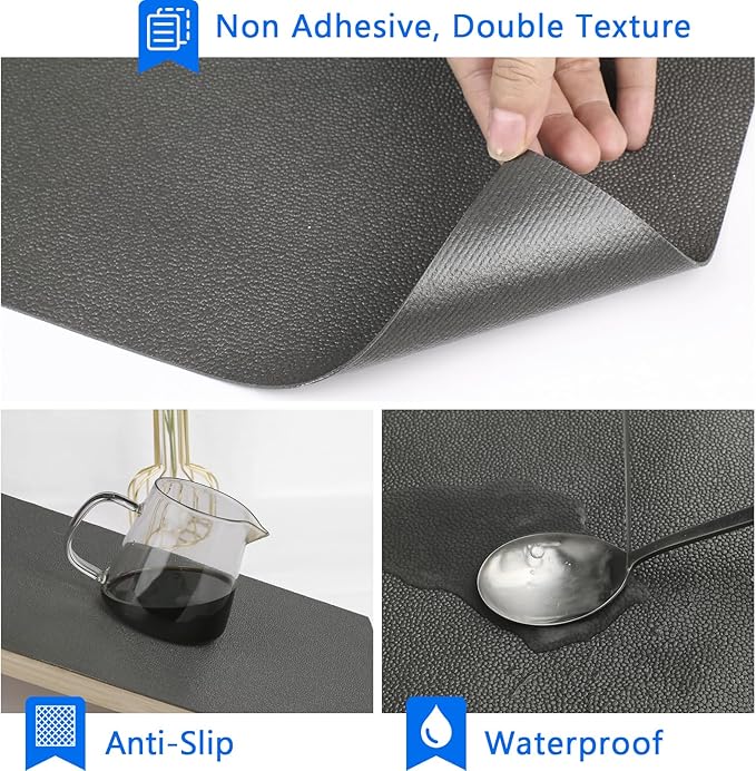 WochiTV Shelf Liner for Cabinets, Drawer Non Adhesive Non Slip Foam Mat for Kitchen, Pantry, Bathroom, Cupboard, Garage, Closet, Shelves, Drawer, Tool Box, Gray, 11.8 x 118 inches
