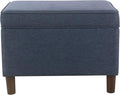 Spatial Order Home Decor | Dinah Collection Modern Storage Ottoman | Ottoman with Storage for Living Room & Bedroom (Navy)
