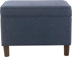 Spatial Order Home Decor | Dinah Collection Modern Storage Ottoman | Ottoman with Storage for Living Room & Bedroom (Navy)
