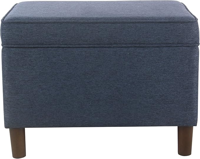 Spatial Order Home Decor | Dinah Collection Modern Storage Ottoman | Ottoman with Storage for Living Room & Bedroom (Navy)