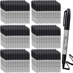 Thenshop 300 Pack Black Permanent Markers Bulk - Fine Point Permanent Marker Quick Drying Waterproof Pens for Doodling Writing Marking Classroom Work on Wood Metal Stone Glass, Office School Supplies