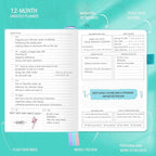 Undated Luxurious Weekly & Monthly Planner to Increase Productivity Hit Your Goals, Organizer Notebook Gratitude Journal Time Management Start Anytime, A5, Lasts 1 Year