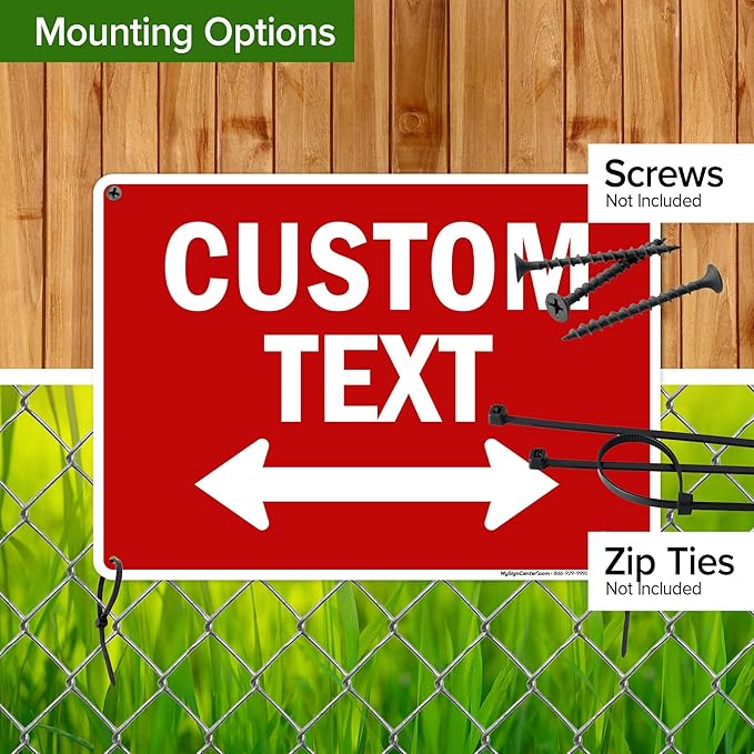 Custom Arrow,Custom Directional Sign, Two way Arrow,10x14 Inches, Rust Free .040 Aluminum, Fade Resistant, Made in USA by My Sign Center