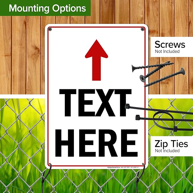 Custom Arrow,Custom Directional Sign, Up Arrow,10x14 Inches, 55 mil thick HDPE (high density polyethylene), Made in USA by My Sign Center
