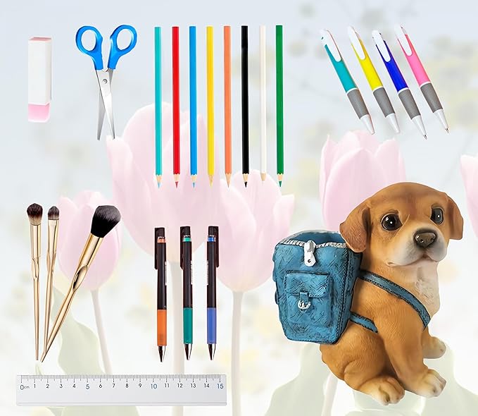 Labrador Retriever Gifts for Men Women Kids,Dog Pen Holder for Desk Unique Pen Pencil Holder Cup Funny Desktop Organizer for Home Office School Desk Decor (light brown)