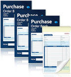 200 Sets Purchase Order Book 5-9/16 x 8-7/16 Inches 2 Part Carbonless Copy Numbered Spiral Bound Purchase Order Forms Receipt Book Invoice Book for Small Business Office (4)