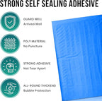 Levex - #000 4" x 8" [5 Pack] Blue Poly Bubble Mailers, Padded Envelope Mailers, Packing Envelope & Mailing Bags for Shipping