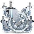 The Office Oasis Original Roller Style Office Chair Wheels (As Seen On PBS) - Smooth & Quiet Casters - Safe for Hardwood Floors & Carpet - Easy Install with Universal Fit - Set of 5 - Silver