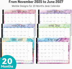 Forvencer 22" x 17" Large Desk Calendar 2026, 20 Months Calendar Runs from November 2025 to June 2027, 2026 Desk Calendar Monthly Planner with Plastic Cover for Home School Office, Blue