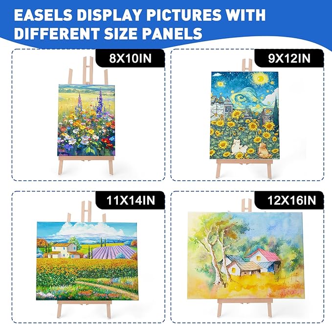 ESRICH 15pcs 17 Inch Tabletop Easels, Easel Stand for Painting,Tripod, Paint Party Easel, Kids Student Desktop Easel for Painting,Paint Easel for Canvas Paints