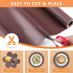 WochiTV Shelf Liner for Cabinets, Drawer Non Adhesive Non Slip Foam Mat for Kitchen, Pantry, Bathroom, Cupboard, Garage, Closet, Shelves, Drawer, Tool Box, Brown 11.8 x 236 inches
