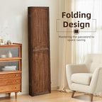 Aleesing 6 Panel Pegboard Display with 24 Hooks,Partition Room dividers, Wooden Room Divider Wall and Folding Privacy Screens, Pegboard Room Divider, Bedroom, Balcony, Dark Brown