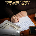 Wordsworth & Black Fountain Pen Gift Set, Includes Ink Bottle, 6 Ink Cartridges, Ink Refill Converter, 4 Replacement Nibs, Luxury Bamboo, Journaling, Calligraphy, Smooth Writing Pens [Brown Wood]