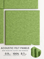 Bumusty Large Cork Board 36"x24" Alternative - 6 Pack Felt Wall Tiles with 40 Safe Removable Adhesive Tabs, 30 Pushpins, Cork Boards for Walls Pin Board Bulletin Board Office Decor (Kelly Green)