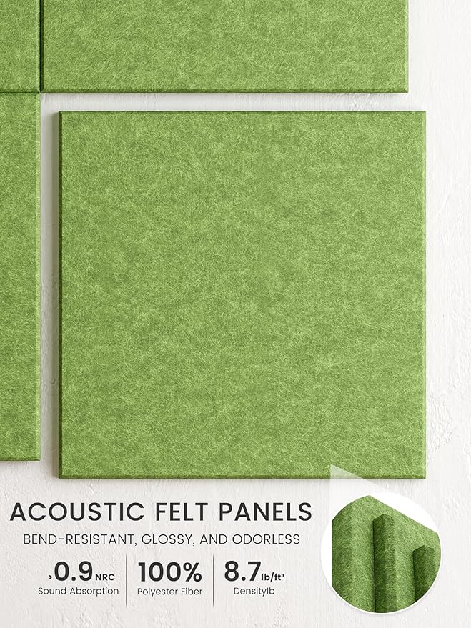 Bumusty Large Cork Board 36"x24" Alternative - 6 Pack Felt Wall Tiles with 40 Safe Removable Adhesive Tabs, 30 Pushpins, Cork Boards for Walls Pin Board Bulletin Board Office Decor (Kelly Green)