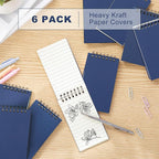 Tenceur 6 Pcs Pocket Notebook Bulk Small 3x5 Inch Spiral Notepads Mini Top Bound Notebook with Lined 120 Pages Ruled Memo Pads for Office College Nurse Essentials Back to School Gift (Blue)