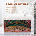 Exqcom Trendy Retro Leopard Pen Pencil Holder, Leopard Print Gifts for Women, Eclectic Maximalist Sleeping Cheetah Pencil Pen Holder Organizer for Home Office Desk Accessories