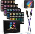Retractable Glitter Gel Pens,72 Colors Large Capacity Multicolor Glitter Metallic Gel Ink Pens, 1 mm Fine Point Smooth Writing Color Pens for Adult Coloring Book Note Taking Aesthetic Art Supplies
