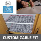 Drymate Premium Luxury Shelf & Drawer Liner, Thick Cushioned Fabric, Non-Adhesive, Absorbent, Waterproof, Slip-Resistant, Liners for Kitchen Cabinets (USA Made)(12”x59”)(24-Pack)(IndigoGrey)