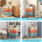 GLACER 10 Drawer Rolling Cart, Storage Cart with Lockable Whieels & Metal Frame, Trolley for Art Craft Oganizer, Mobile Utility Cart for Office, School, Classroom, Kitchen (Multicolor)
