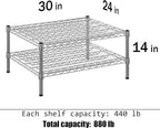 Regal Altair 24" Deep x 30" Wide x 14" Height Wire Shelving Kit | 2-Tier | NSF Commercial Storage Rack Unit