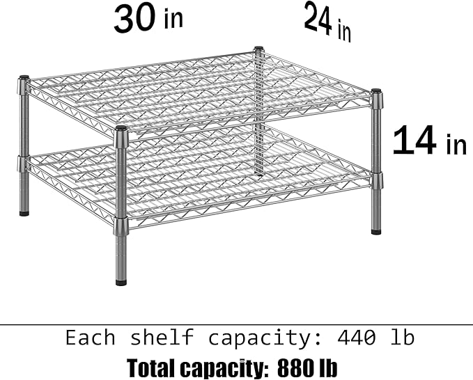 Regal Altair 24" Deep x 30" Wide x 14" Height Wire Shelving Kit | 2-Tier | NSF Commercial Storage Rack Unit