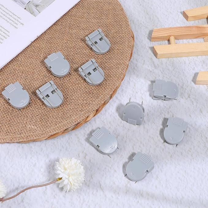Eldraqth Cubicle Hooks, 12 Pcs Panel Cubicle Clips for Fabric Walls, Plastic Cubical Accessories for Office, Home, Kitchen, Room, Hanging Photos, Notes, Memos, Data Cableswork (Gray)