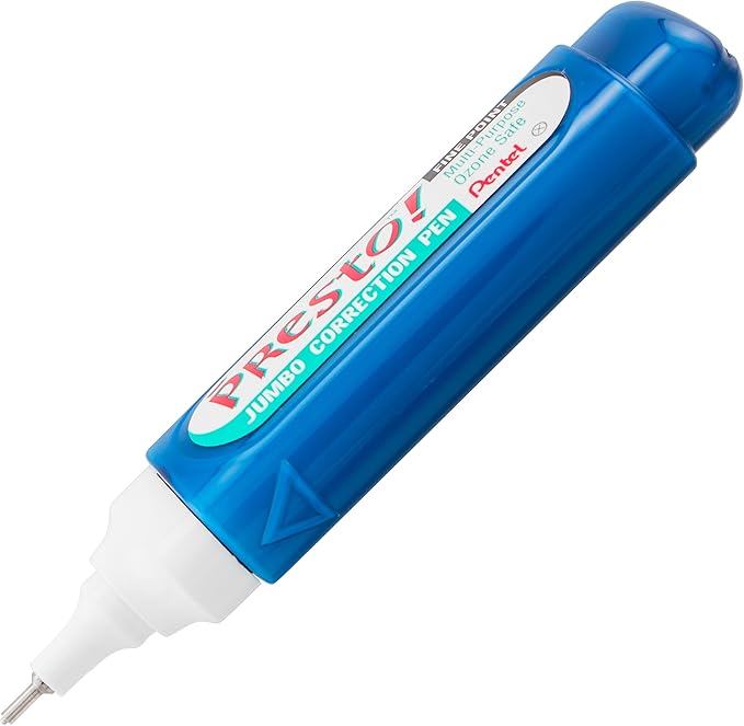 Pentel Presto Jumbo Correction Pen Fine Point, Metal Tip, 2-Packs (ZL31WBP2)