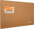Bulletin Board, 24 x 18 inches Felt Board Decorative Pin Board, Cork Board Alternative for Wall, Foldable Photo Board Self-Adhesive Vision Board Mood Board with 20 Pushpins - Apricot