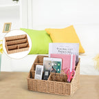 DINGTAI Woven Mail Organizer Countertop, 12 Inch Mail Organizer Basket for Bill and Pen, Farmhouse Desk organizers and storage