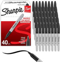 Sharpie Permanent Markers, Fine Point, Black, 40 Count - Quick Drying, Bulk Set for Classroom, Poster Boards, Office, Home, Teacher Supplies