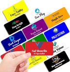 Magnet Me Up Custom Printed Magnetic Name Tag Badge with Logo on Top, 1.5x3 inch, Full-Color Customizable Identification Label, for Schools, Offices, Businesses, Made in USA