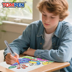 TOMPEN Permanent Markers Fine Tip 100 Pack Bulk,10 Assorted Colors,Waterproof Permanent Marker with Quick Drying on Valentine's Day card,Wood,Plastic,Paper,Metal,Mirror for Office School Classroom