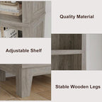 IDEALHOUSE 71" Farmhouse Bookshelf w/Adjustable Shelves & 31.5 in Whidth, 5 Tier Tall Bookshelf with Wooden Legs, Vintage Wooedn Book Shelf for Living Room Office (Gray, 71.3" H x 15.7" W x 11.8" D)
