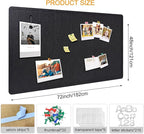 Yunihome Large Bulletin Board - Foldable 72x48 Inches Cork Board Alternative with 20 Push Pins and 237 Pcs Glitter Letters, 6' x 4' Self-Adhesive Felt Bulletin Board for Wall, Home Office Decor