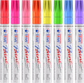 TFIVE Fluorescent Paint Markers, 8 Colors Neon UV Paint Pens for Blacklight - Oil-Based, Medium Tip, Waterproof Permanent Marker Pens for Rock Painting, DIY Art Crafts, Scrapbooking, Glass Windows