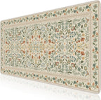 iCasso Desk Mat for Keyboard and Mouse, Large Mouse Pad, Desk Pad Mat, Anti-Slip Big Mousepad with Stitched Edges for Computer Desktop(Beige)