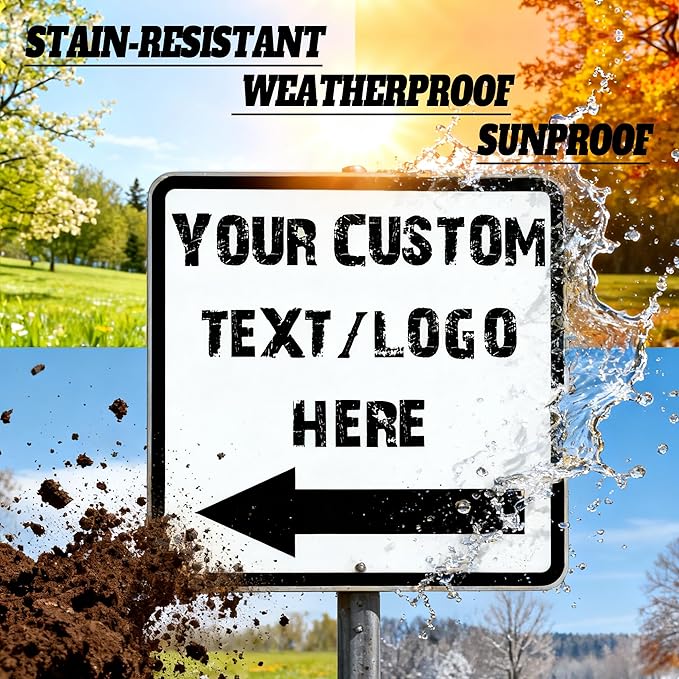 Custom Square Left Arrow Signs - 18 * 18 inches - Optional reflective，High-definition arrow, for parking lots 、 corridors、basement