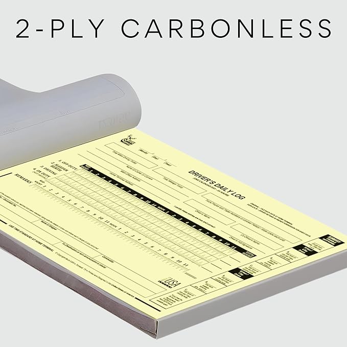 25 Pack Driver Daily Log Books for Truck Drivers with 7 & 8 Day Recap - 35 Sets of Forms Per Log Book, 2-Ply Carbonless, 5.5" x 8.5", DOT Log Book for Truck Drivers, FMCSA Compliant, Easy Tear-Out