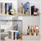 JIANTA Large Book Ends, Heavy Duty Metal Bookends, 2 Pairs/4 Pieces Book Stopper, Book Ends Support for Shelves, Black Non-Slip Bookshelf Holder Stand for Home Office Library School (8 x 5.3 x 4 in)
