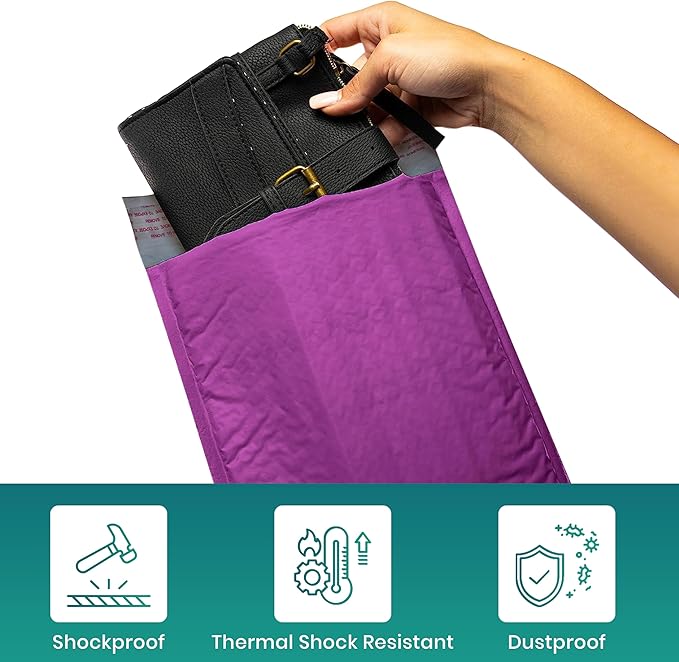 Levex - #2 8.5" x 12" [5 Pack] Purple Poly Bubble Mailers, Padded Envelope Mailers, Packing Envelope & Mailing Bags for Shipping