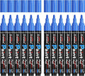 Overseas Blue Paint Pens Paint Markers - Permanent Acrylic Markers 12 Pack, Water-Based, Quick Dry, Waterproof Marker Pen for Rock, Wood, Plastic, Metal, Canvas, Glass, Fabric, Mugs. Medium Tip