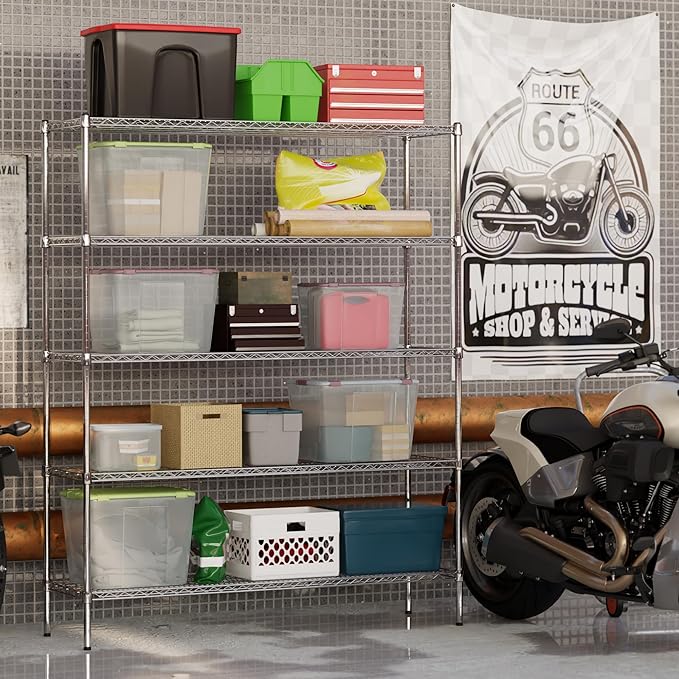 Regal Altair 18" Deep x 60" Wide x 74" Height Wire Shelving Kit | 5-Tier | NSF Commercial Storage Rack Unit