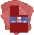 Red Carbon Paper for Tracing Graphite Transfer-Paper - PSLER 30 Pcs Red Graphite Paper for Tracing Drawing Patterns on Wood Projects Canvas Fabric Artist Lettering Sketch Drawing A4 Size 8.5 X 11 Inch