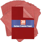 Red Carbon Paper for Tracing Graphite Transfer-Paper - PSLER 30 Pcs Red Graphite Paper for Tracing Drawing Patterns on Wood Projects Canvas Fabric Artist Lettering Sketch Drawing A4 Size 8.5 X 11 Inch
