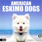 RED EMBER American Eskimo Dogs 2026 Wall Calendar 12 Month | 12" x 24" Open | Thick & Sturdy Paper | Holiday Gift | Cute Puppy Dog Calendar 2026