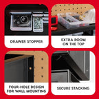 IRIS USA Screw Tool Organizer Small Parts Cabinet, 36-Drawer, Electronics Hardware Nuts and Bolts Plastic Storage Drawers Garage Storage, Stackable Bead Craft Organizer Building Bricks Sorter, Black