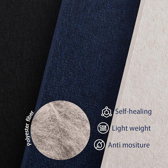 Lightomorrow Thickened Bulletin Board - 36 x 24 Inches, Decorative Felt Board Pin Board for Wall - 3' x 2' Foldable Photo Display Board with Self-Adhesive Tape, Includes 20 Push Pins - Oatmeal